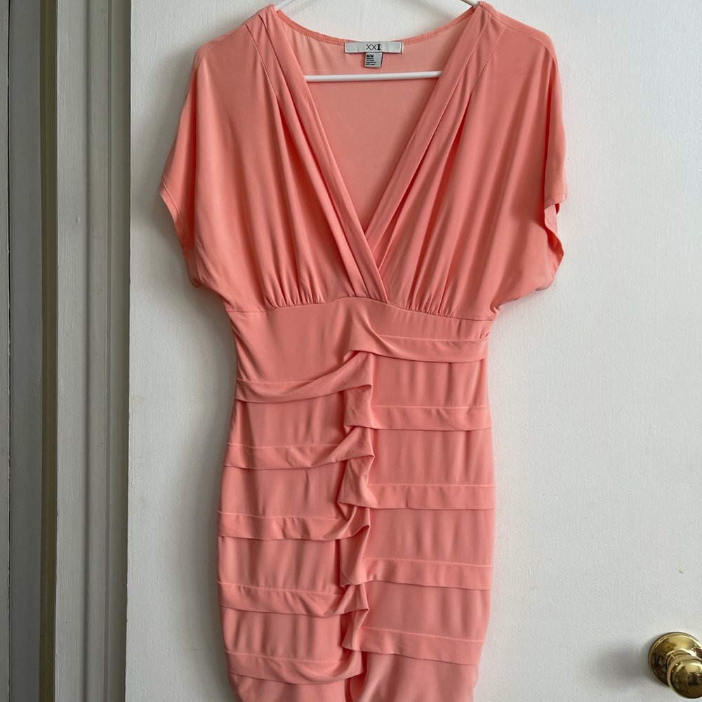 XXI Pink Bodycon Mini Party Cocktail Dress Size Medium - Picture 2 of 6